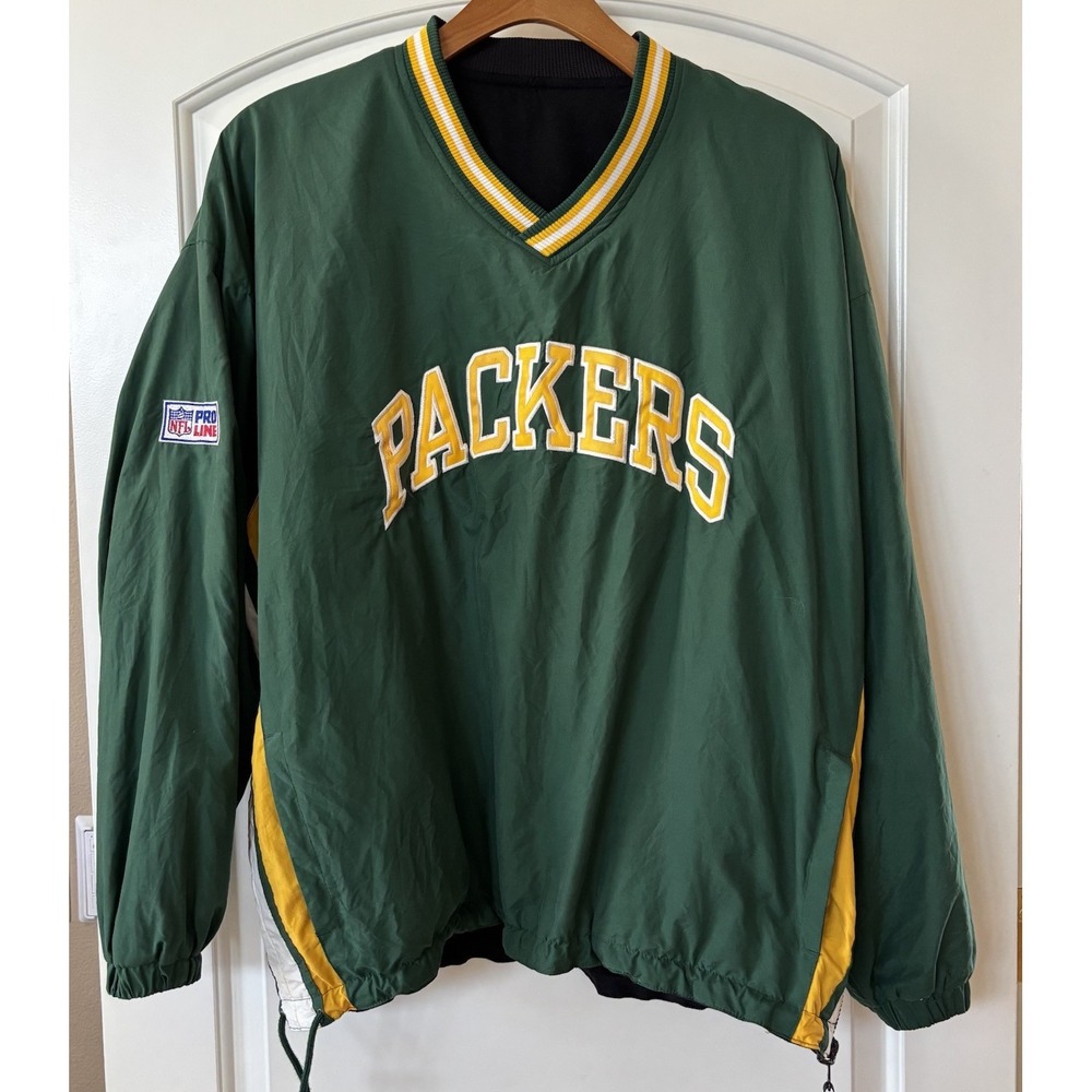 Packers Starter Coat‎ NFL Pullover Jacket reversible Men's XL Green Bay
